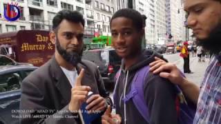 Live Shahadah Convert Islam New York Street Dawah Sheikh Ammaar Saeed AHAD TV Central Park