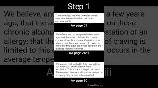 AA - STEP 1 / Take step one per the Big Book