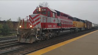 Wisconsin Southern 4190 SD40M-2 Leeds Grand elk freight train out of they yard