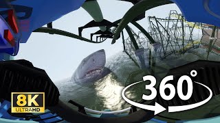 360° SHARK🦈 video Roller Coaster 🎢 Experience VR 8K