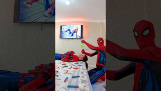 Spider-Man Pops the Fun for Spider-Girl 🎈 #shorts #funny #prank #spidergirl #spiderman #trending