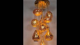 Moroccan Gold Metal Chandelier 11 Globe  ♡ YIASSU.COM