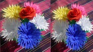 How to make paper flower 🌺 / Easy flower making with paper / Flower