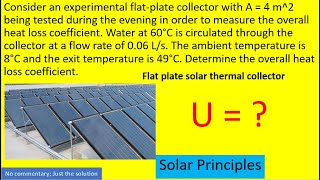 Consider an experimental flat-plate collector with A = 4 m^2 being tested during the evening in