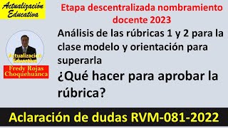 Análisis de rúbricas 1 y 2 Evaluación de desempeño docente