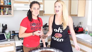 DRUNK BROWNIE FILLED DONUTS | The Loryn & Croce Show