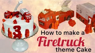 How to make a Firetruck theme Cake |cómo decorar un pastel.#bettyscakecreations #cake