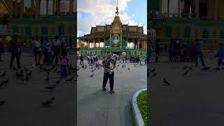 Royal Palace Square Feeding the Pigeons #cambodia #phnompenh #travel #enjoy #happy #royal #palace