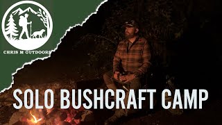 2 Night Solo Tarp Camp - Bushcraft, whittling, campfire lamb stew and trying MREs