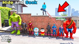 Franklin Finding Shinchan for Hide & Seek With All Avengers Play Game IN GTA V