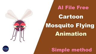 Cartoon Mosquito flying Animation using After Effects | cycle animation