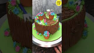 Garden design cake decorating ideas | #shorts   #cakeguruji  #birthdaycake