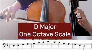 How to play D Major Scale on Cello (One Octave)