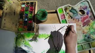 My Video Plein Air #14 ! Street's Beauty! By @elena_painter_16   © ! #streetart #watercolor