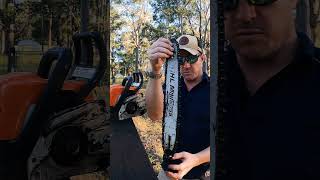 How to put a chain and bar on a chainsaw #shorts #stihl