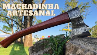 Machadinha artesanal em aço Damasco