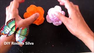 COMO FAZER FLOR DE PAPEL CREPOM  ROSA DE CREPE PAPER FLOWER  / DIY com Rosana Silva