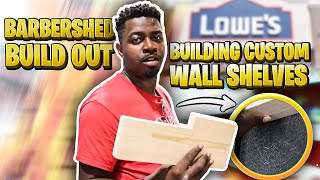 BARBERSHED™️ Build Out | Building Custom Wall Shelves (Timelapse) | CJ The Barber Prodigy