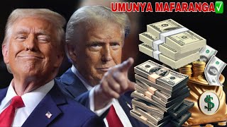 🚨AMAYERI YA DONALD TRUMP MUKWIGWIZAHO IMITUNGO