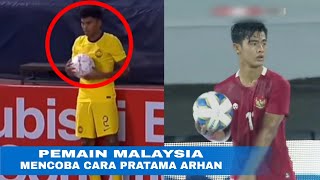 Pemain Malaysia Tiru Lemparan Pratama Arhan Tapi Gagal