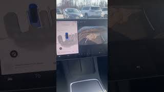 Tesla auto park can detect obstacle and adjust parking amazing #tesla