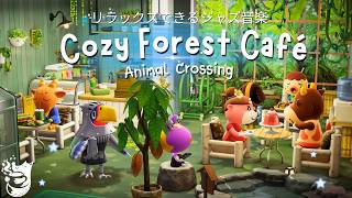 3 Hours of RELAXING Jazz Music in a Cozy Forest Café | Chill Vibes w/ Animal Crossing