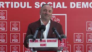 Conferință de presă PSD Neamț, susținută de președintele Daniel Harpa - 31.07.2023