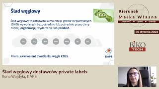 Ślad węglowy dostawców private labels, Ilona Wojdyła, KAPE