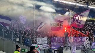 MSV Duisburg - VFL Osnabrück  1:2 Pyro 28.01.2023 Ultras Violet Crew Support