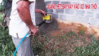 Đây là cách sử dụng gầu phun vữa trát tường nhanh mà hiệu quả nhất cho anh em thợ hồ