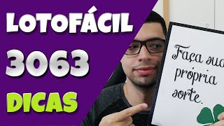 LOTOFACIL 3063 DICAS! ESTAMOS DE VOLTA PÓS CASÓRIO :D