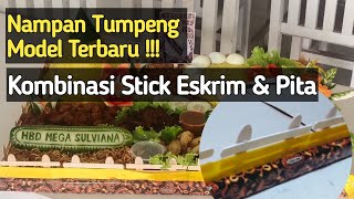 Cara membuat Nampan Tumpeng Kombinasi stick eskrim & pita