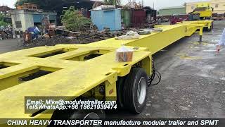 Draw bar+3 axle+extension beam +3 axle, 36tons per axle, modular trailer,Chinaheavytransporter