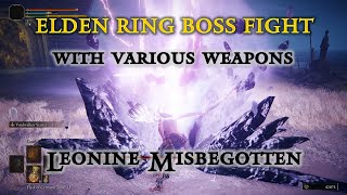 ELDEN RING BOSS FIGHT (with various weapons in Mod Pack) - LEONINE MISBEGOTTEN