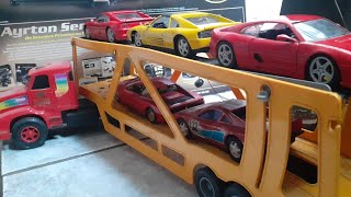 Cegonha de Super Carros só Ferrari em Miniatura na Escala 1 24 Coleção Posto Shell anos 90