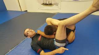 Jiujitsu 101 basic pushpull triangle from feet on hips