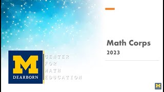 Math Corps U(M)-Dearborn 2023