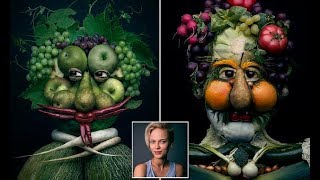 Creepily realistic portraits using ONLY fruit and vegetables