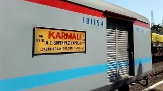 22115 LTT Mumbai Karmali AC Super fast Express Departure from Kankavali Station