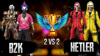 B2k vs Hetler || Free fire 2 vs 2 Clash squad || Who will win ?