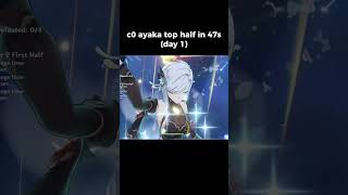 c0 ayaka 47s continuous top half #genshinimpact #ayaka #hoyocreators #spiralabyss #speedrun