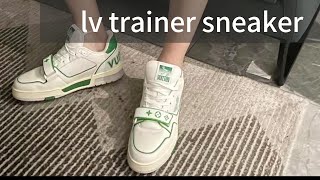 LOUIS VUITTON LV TRAINERS / SNEAKERS DENIM GREEN  & WHITE/ REVIEW