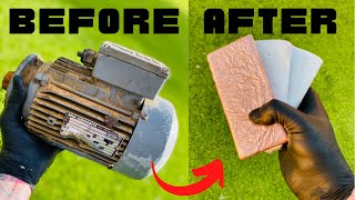 Motor Melt Down - Trash To Treasure - ASMR Metal Melt Down - BigStackD Медно-алюминиевое литье