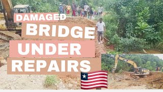 Damaged Bridge Under Construction Between Darrobo & Karluway Maryland County 2024#liberia