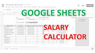 Tutorial Membuat Perhitungan Gaji Karyawan dengan Google Sheets || Salary Calculator in Bahasa