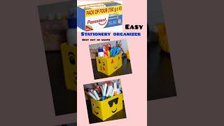 Easy Stationery Organizer| Best out of waste #youtubeshorts #shorts #diy #craft #zufracreations