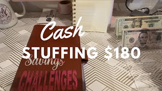 $180 Cash Envelope Stuffing #savings #asmr #youtube #budgeting #lowincome