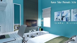 KAMAR TIDUR MINIMALIS 3x3 Simpel Warna BIRU