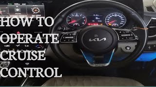 How to used cruise control in Kia seltos or sonet /cruise kasa chalu Kara Kia / activate  cruise