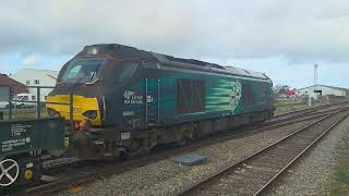 6m63 Bridgwater flasks with 68033 & a dead 68017 TNT 18/3/24